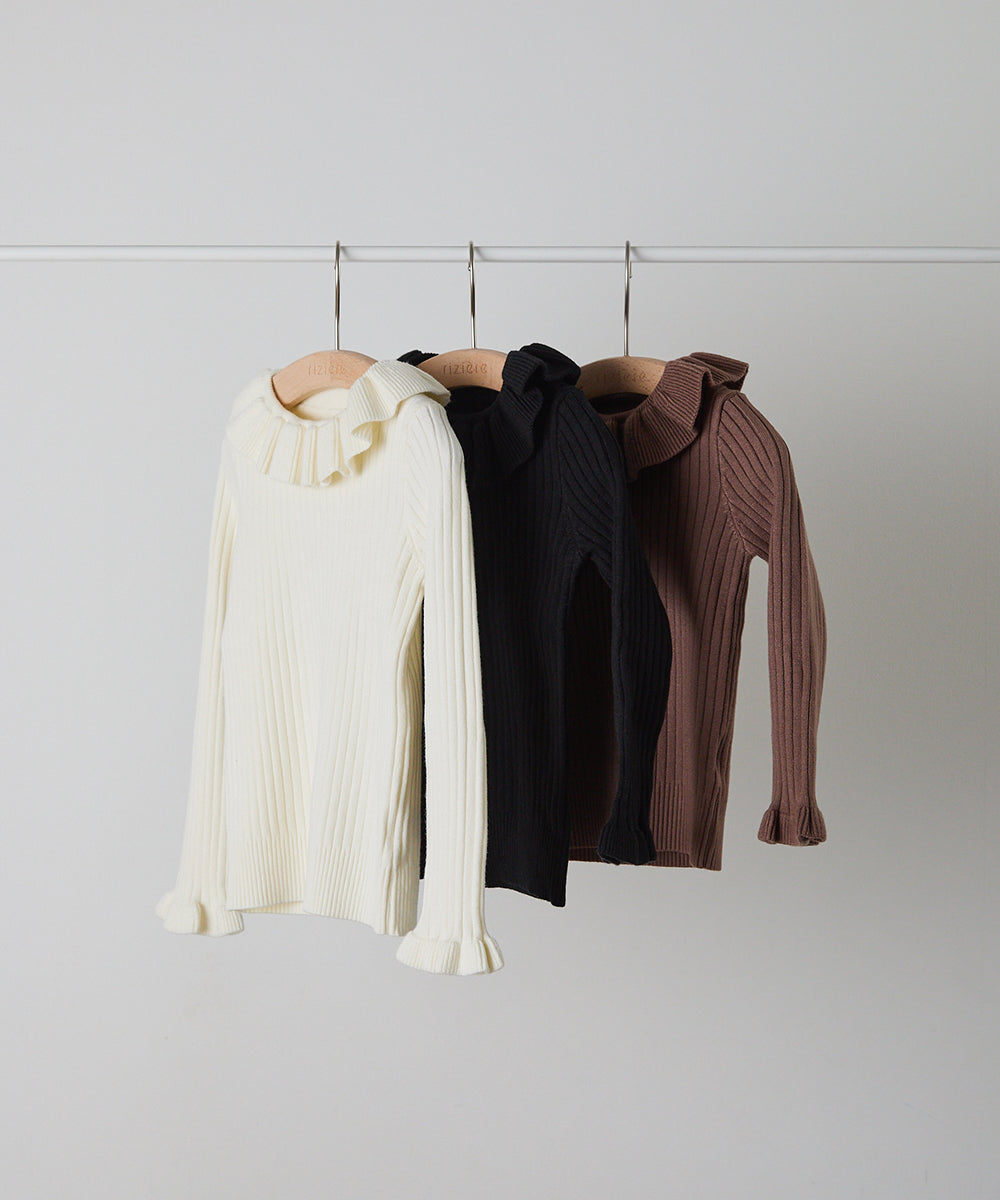 フリルカラーニットプルオーバー