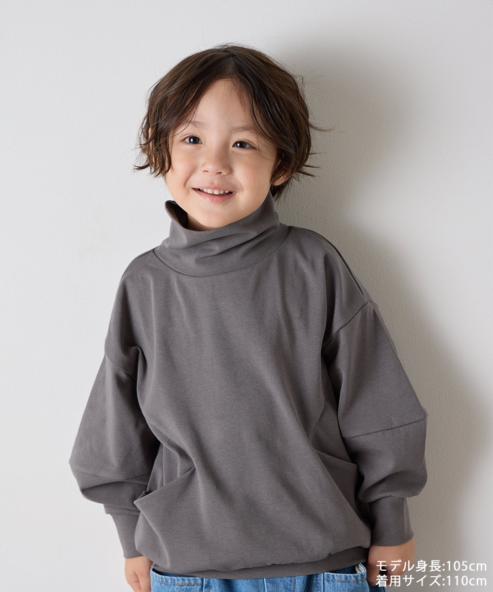 モックネックデザインカットソー