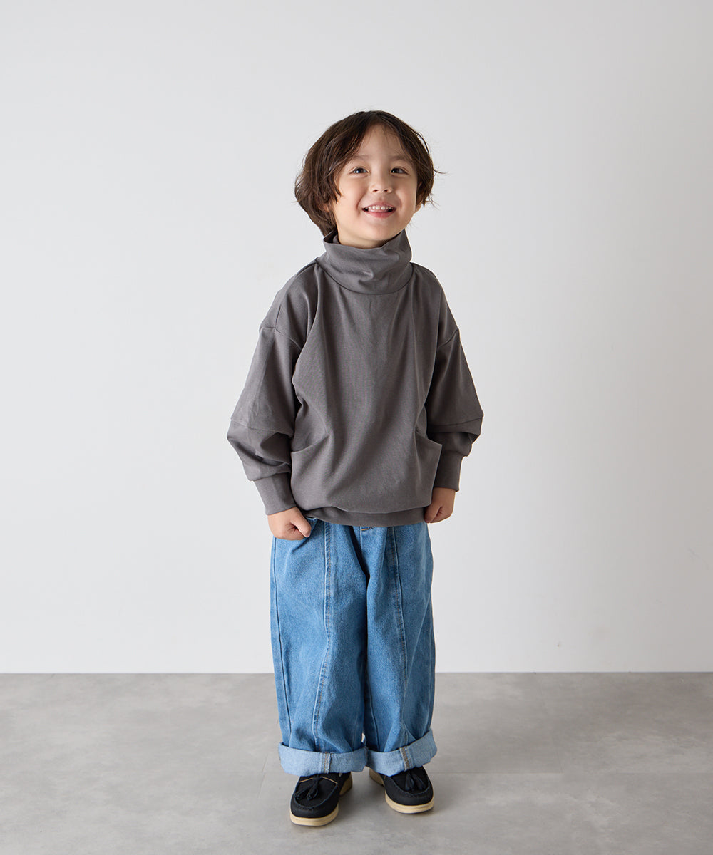 モックネックデザインカットソー