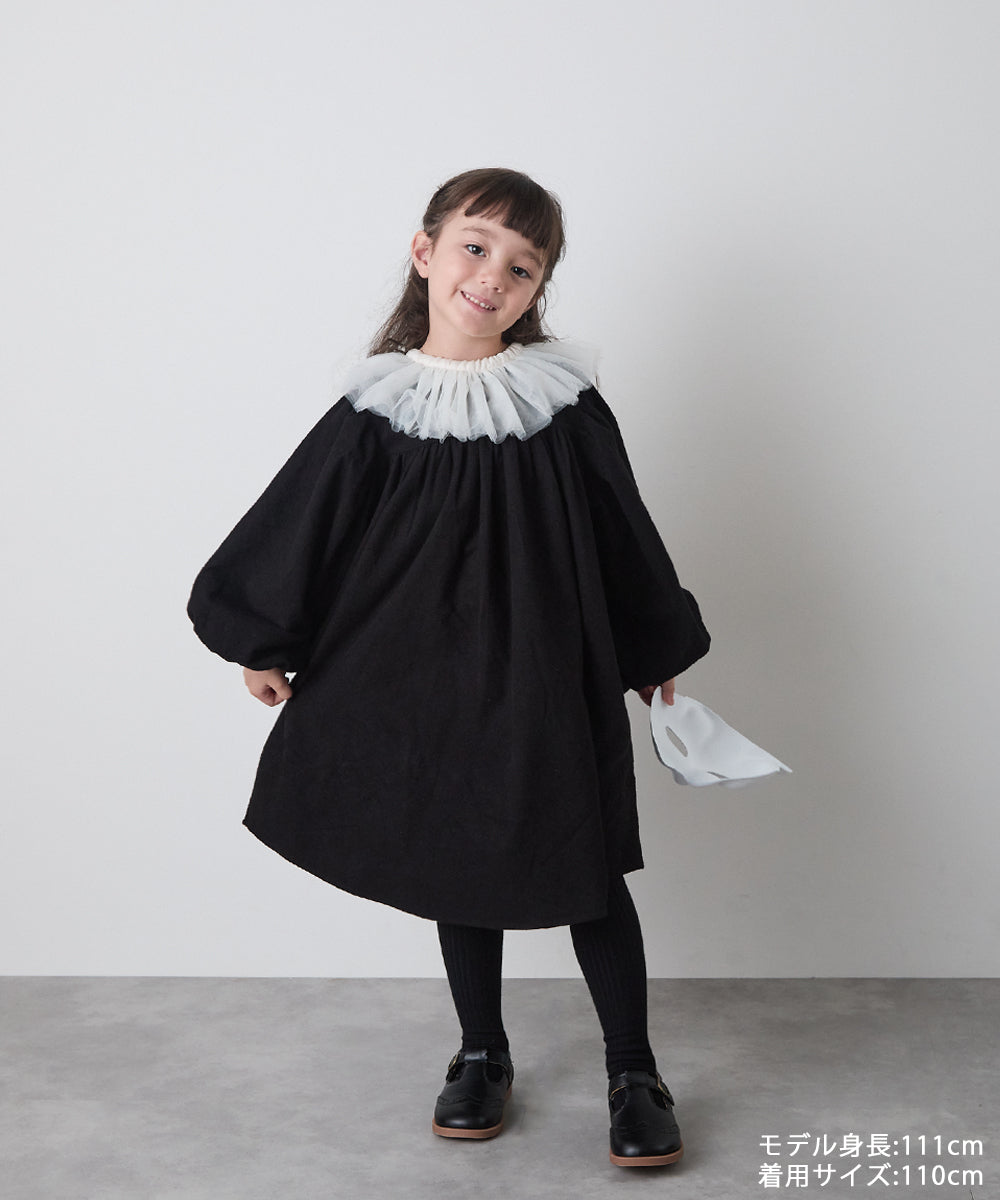 選べる4色フランネルバルーンスリーブワンピース