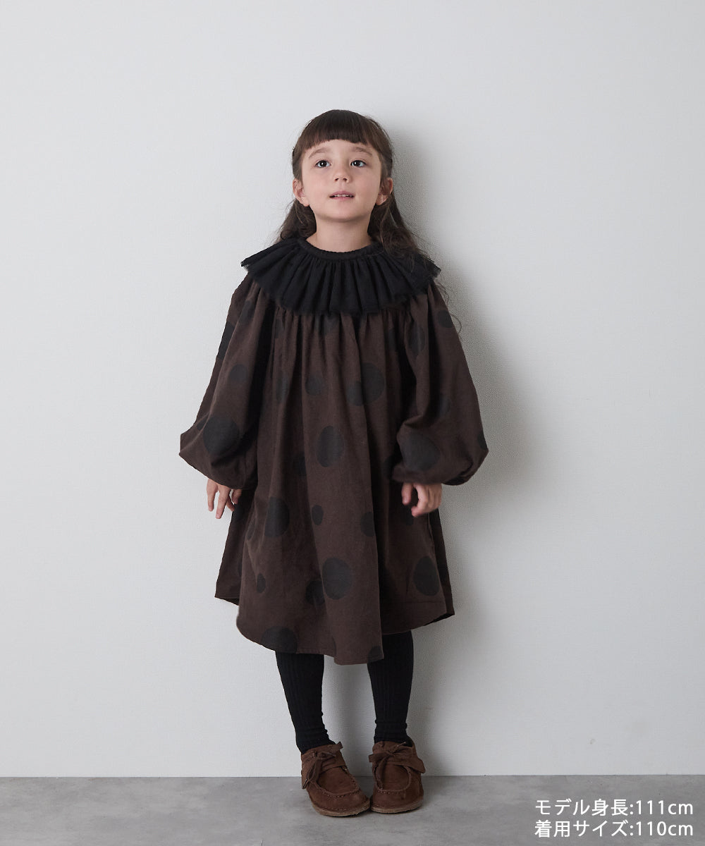 選べる4色フランネルバルーンスリーブワンピース