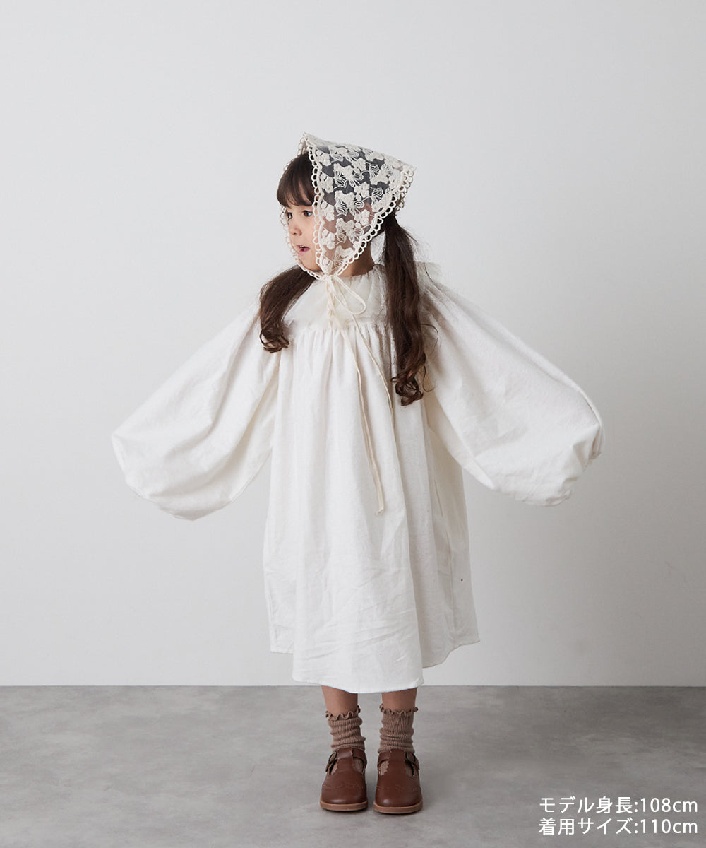 選べる4色フランネルバルーンスリーブワンピース