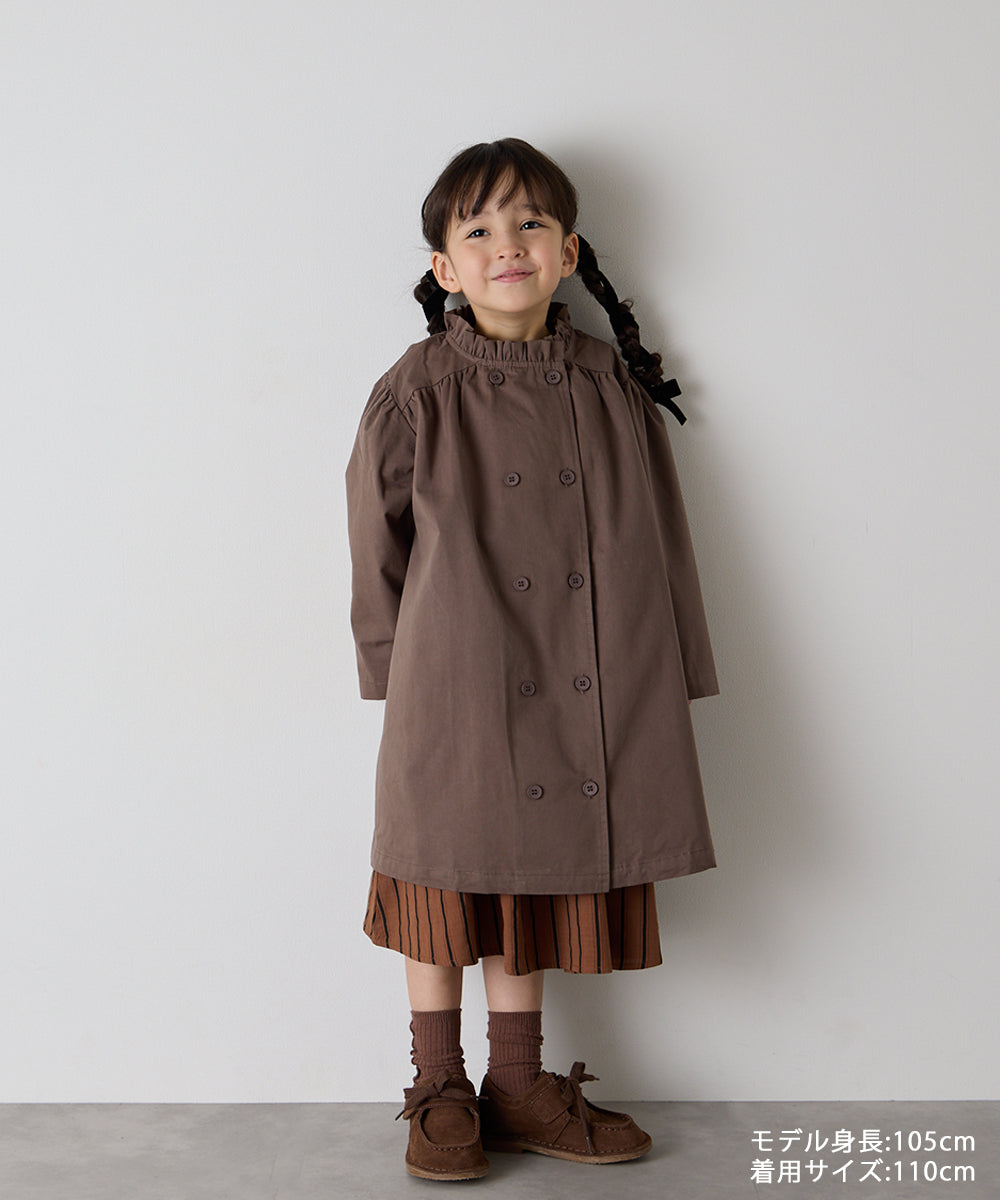 ダブルボタンフリルカラーワンピースコート