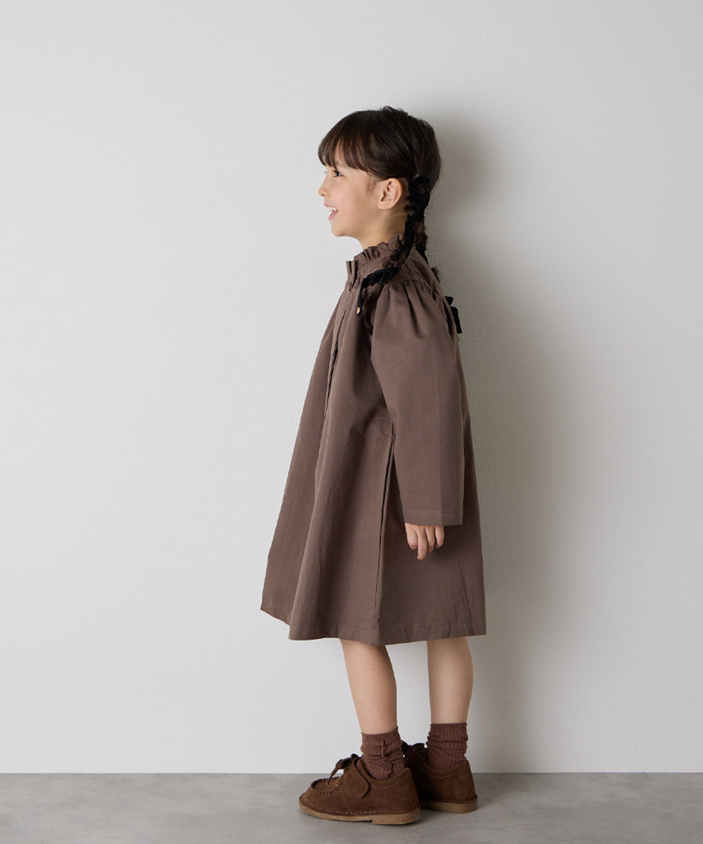 ダブルボタンフリルカラーワンピースコート