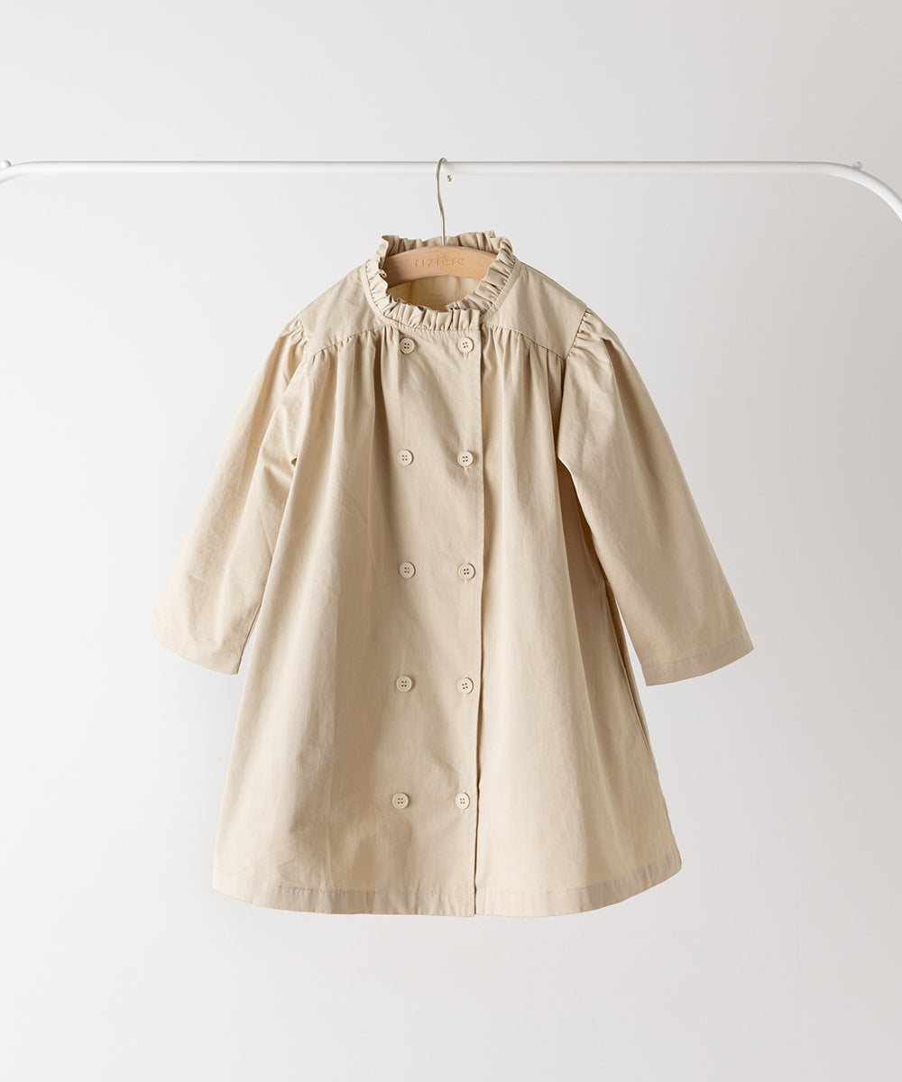 ダブルボタンフリルカラーワンピースコート