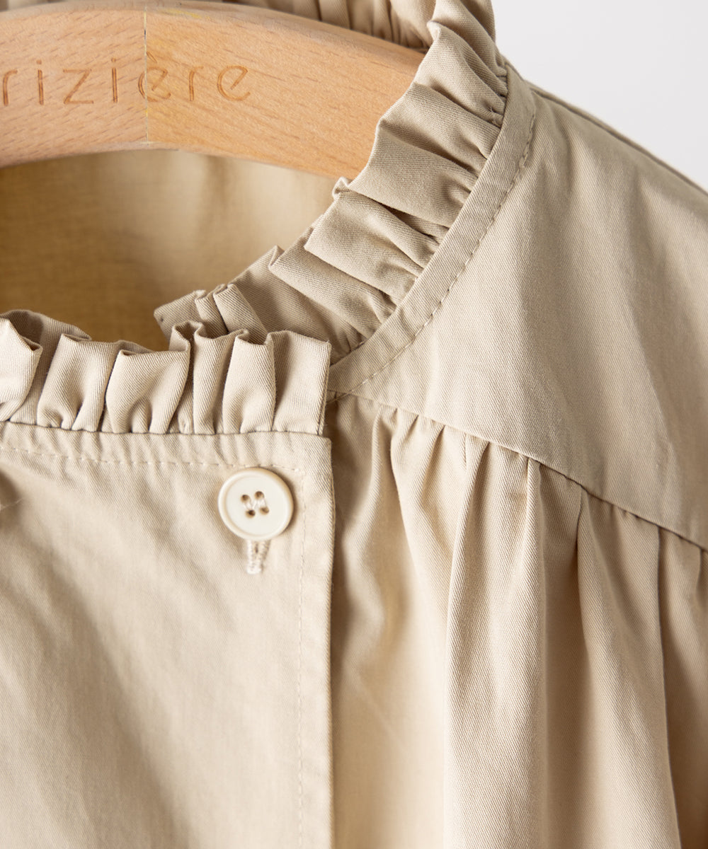 ダブルボタンフリルカラーワンピースコート