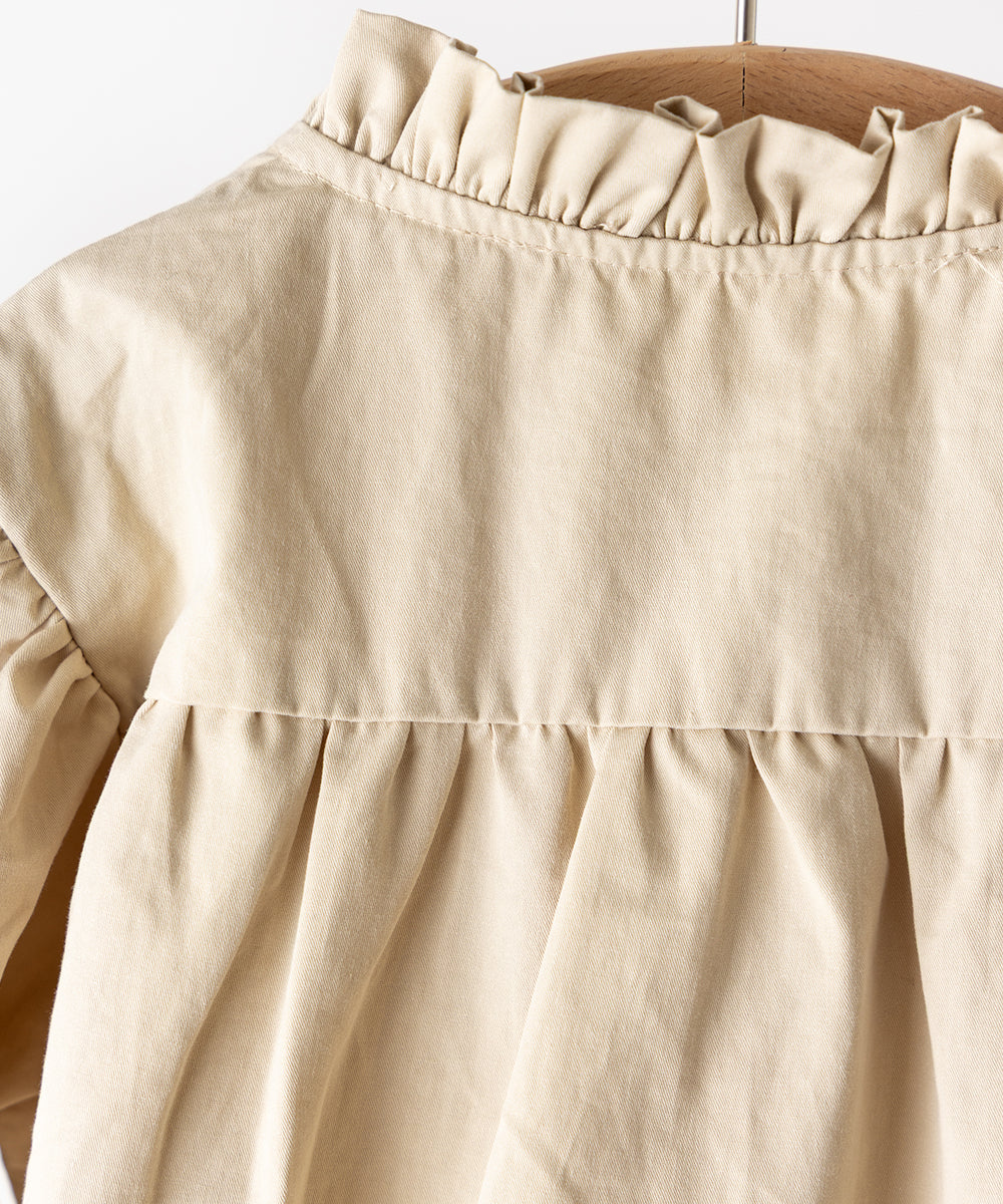 ダブルボタンフリルカラーワンピースコート