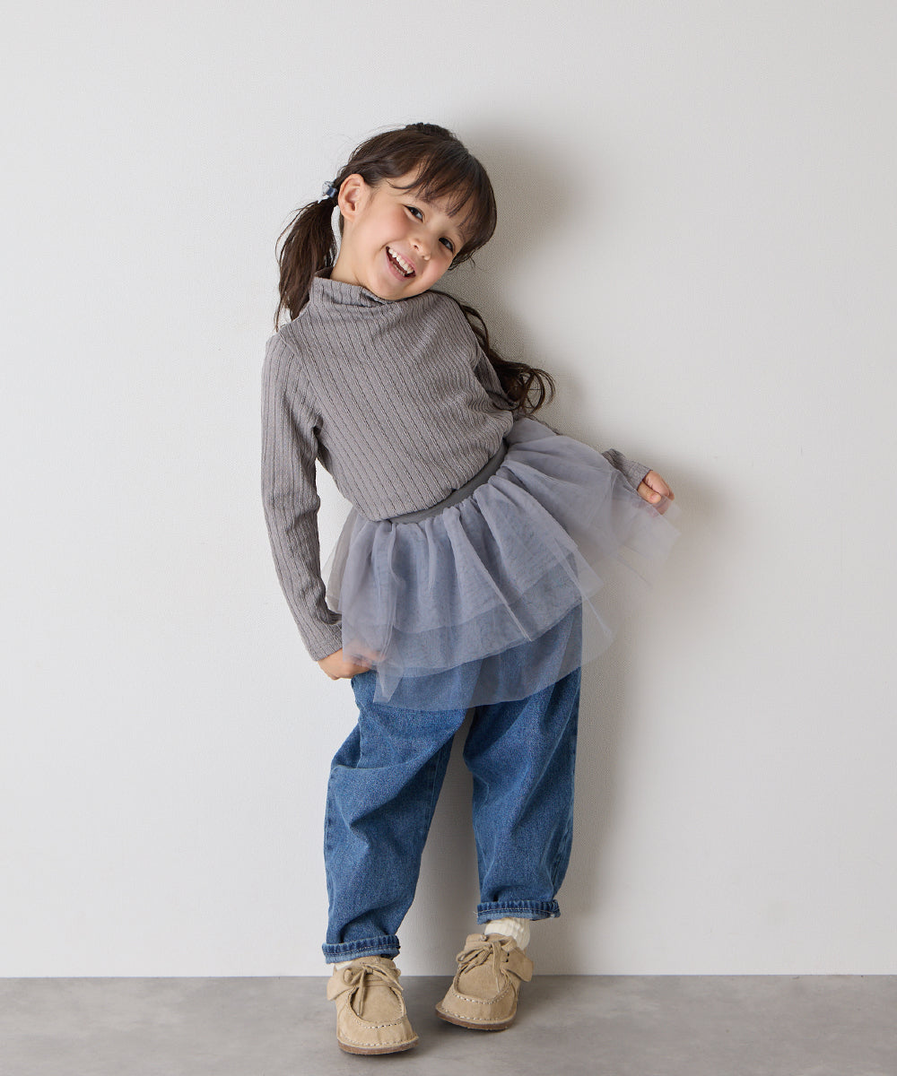 ジャガード柄シームレスハイネックプルオーバー