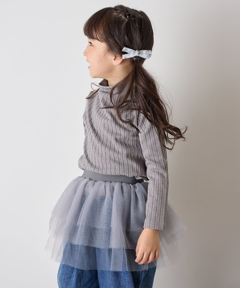 ジャガード柄シームレスハイネックプルオーバー