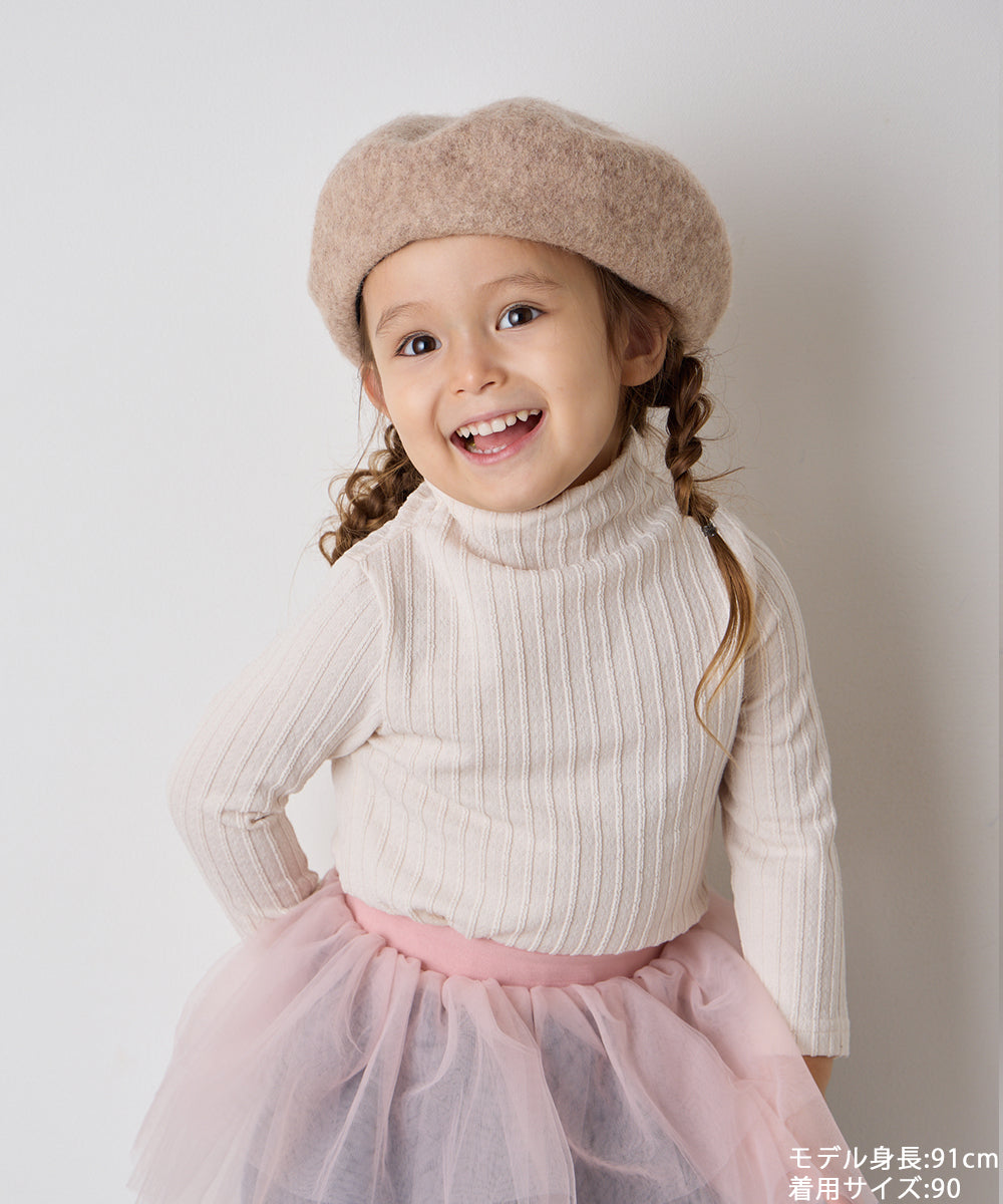 ジャガード柄シームレスハイネックプルオーバー