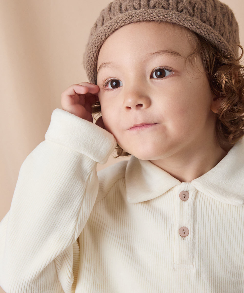 ふんわりあったかポロシャツ