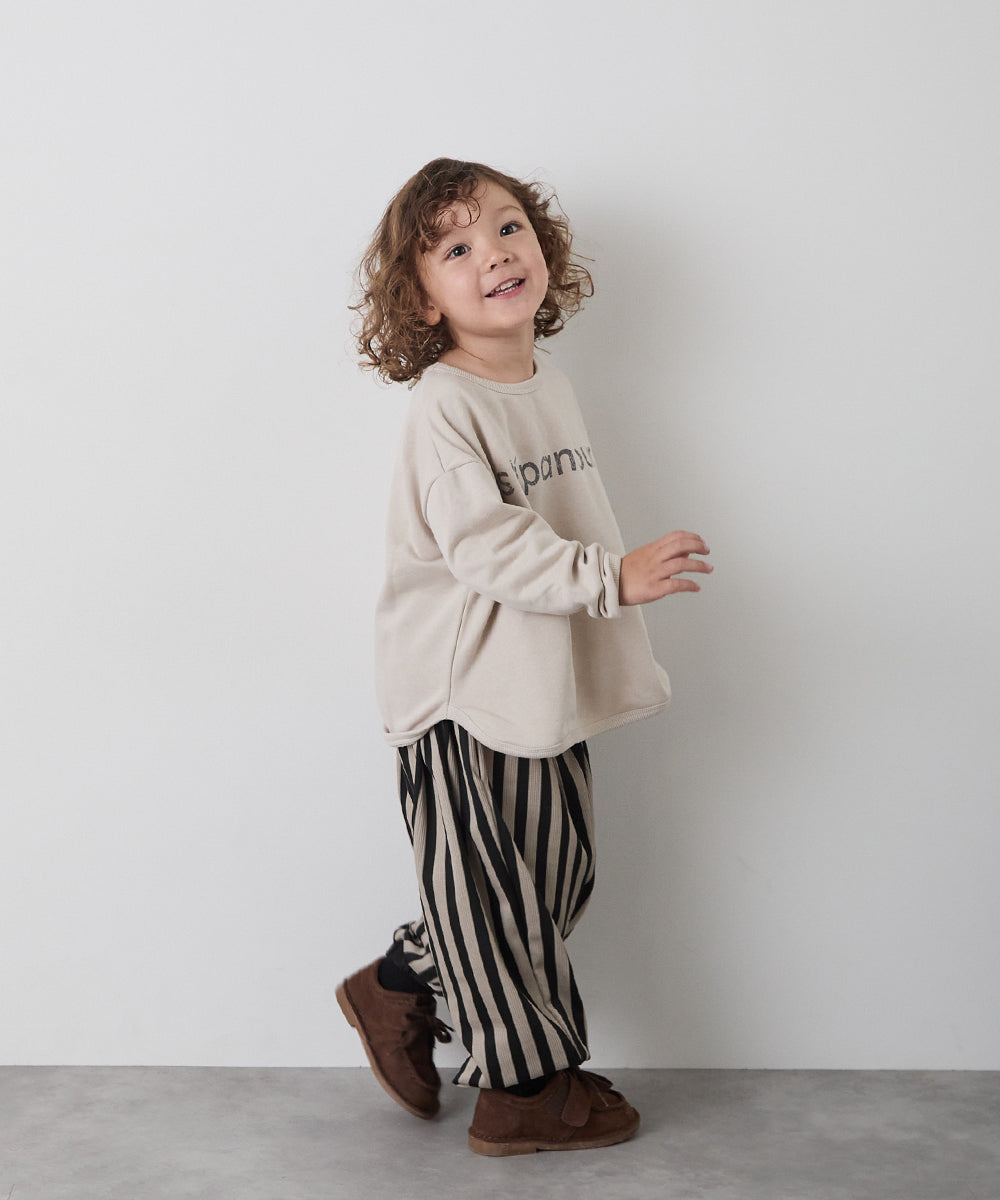 サスペンダー付きストライプバルーンシルエットパンツ