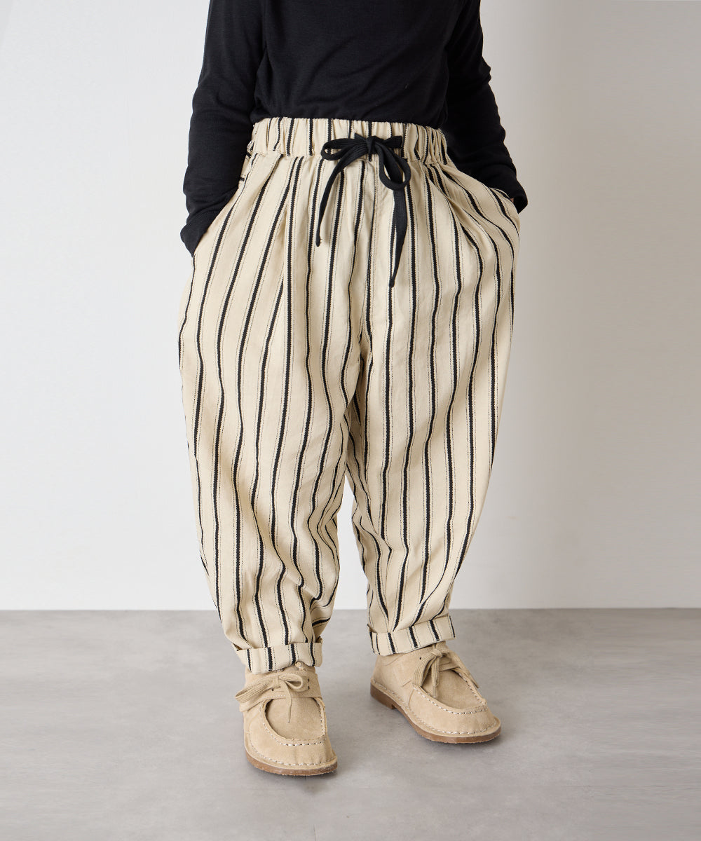 【リンクコーデ】ランダムストライプテーパードパンツ