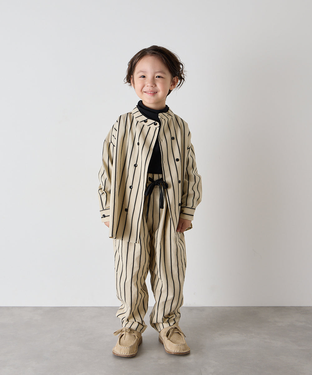 【リンクコーデ】ランダムストライプテーパードパンツ