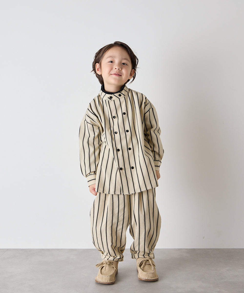 【リンクコーデ】ランダムストライプテーパードパンツ