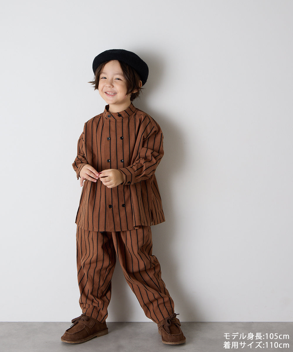 【リンクコーデ】ランダムストライプテーパードパンツ