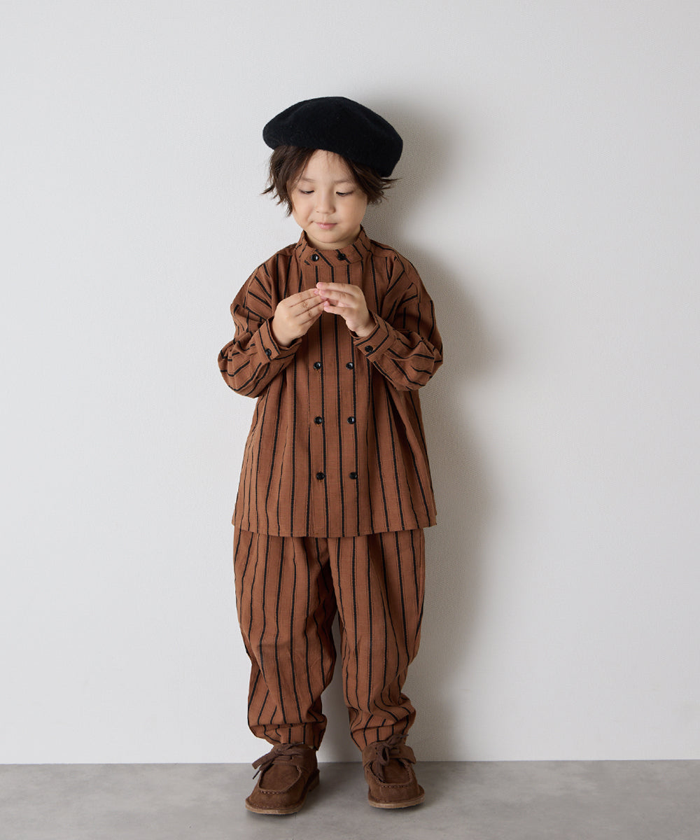 【リンクコーデ】ランダムストライプテーパードパンツ