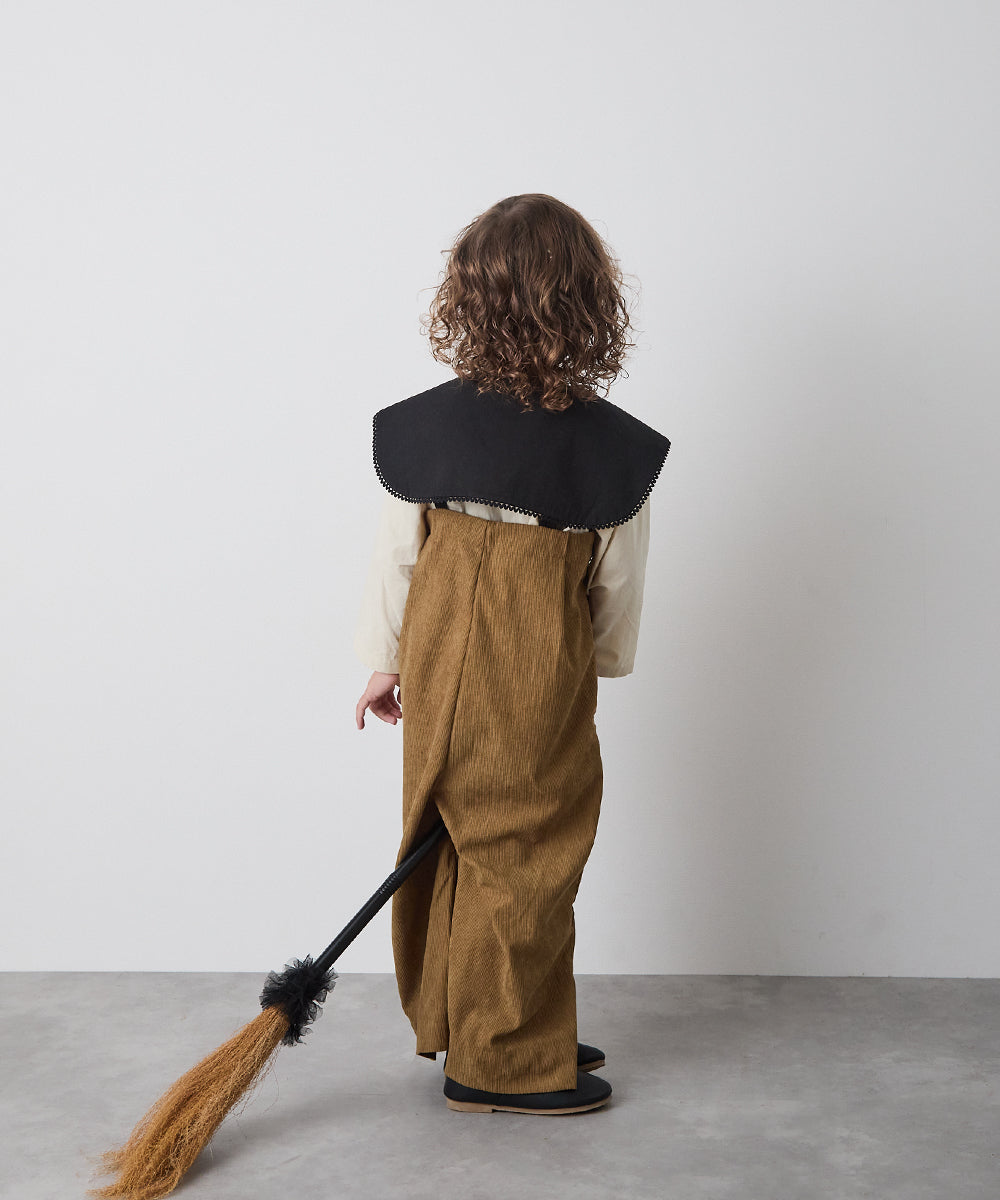 丸ボタンコーデュロイワイドタックサロペット