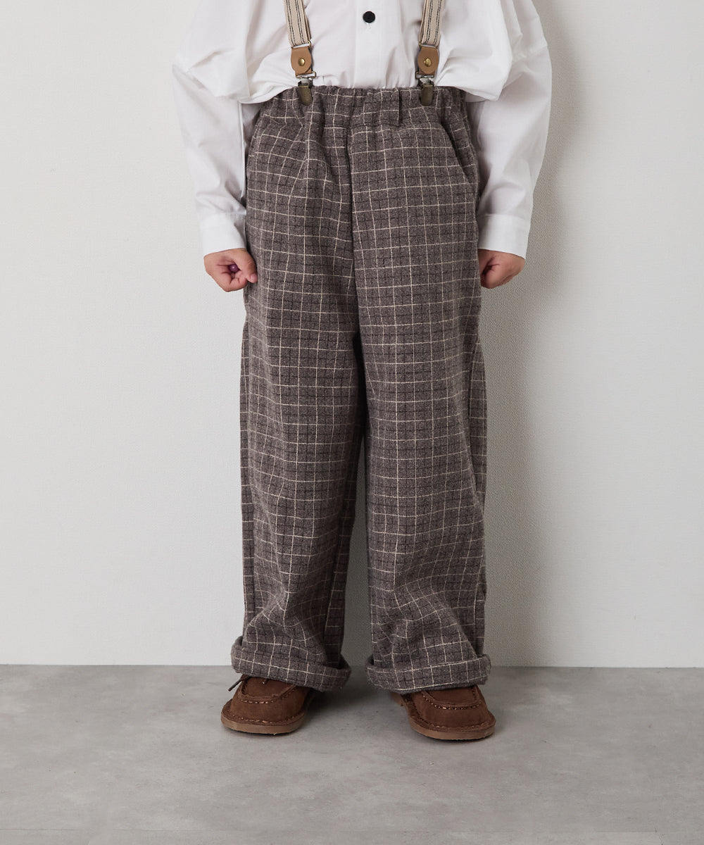 チェック柄ストレートパンツ