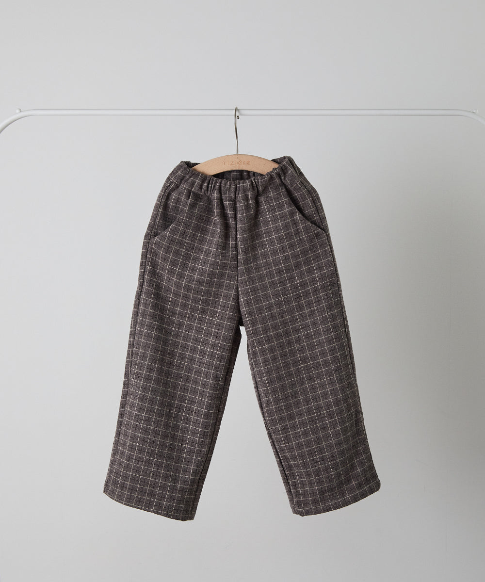チェック柄ストレートパンツ