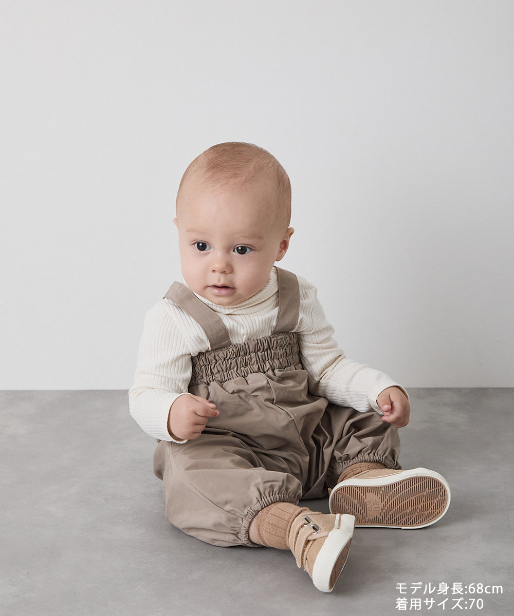 撥水シャーリングベビーロンパース(収納袋付き)