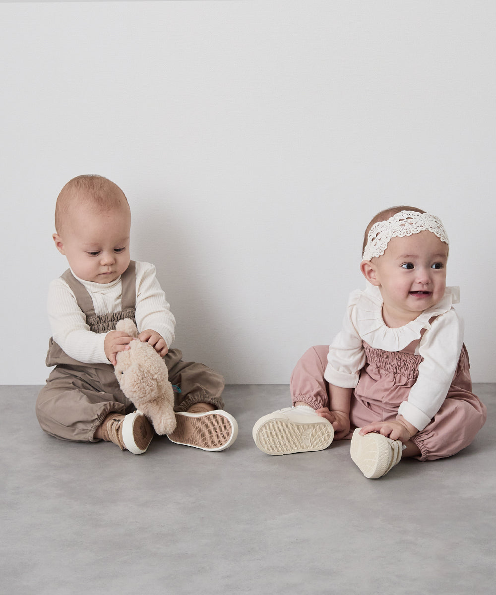 撥水シャーリングベビーロンパース(収納袋付き)