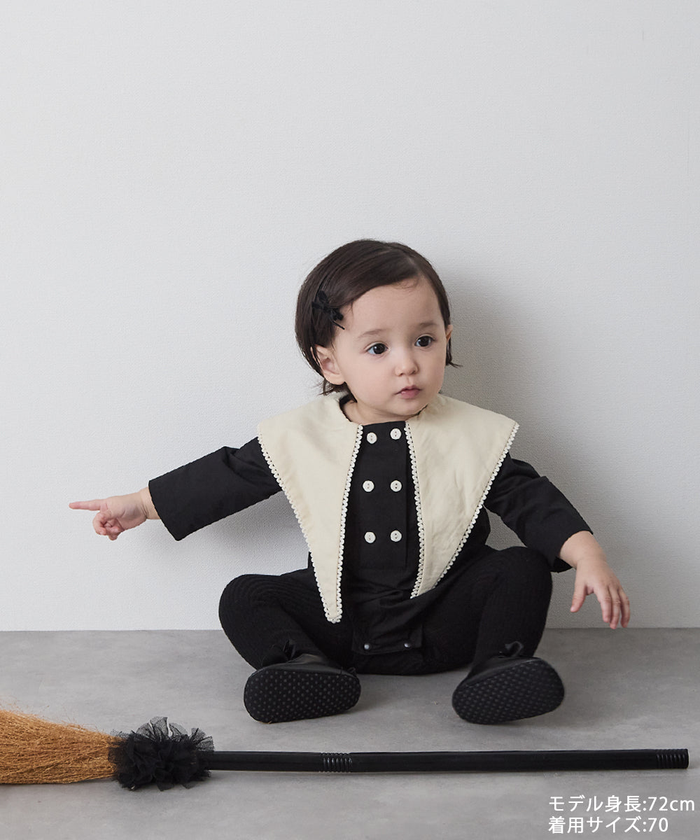 【リンクコーデ】配色ビックカラーベビーロンパース