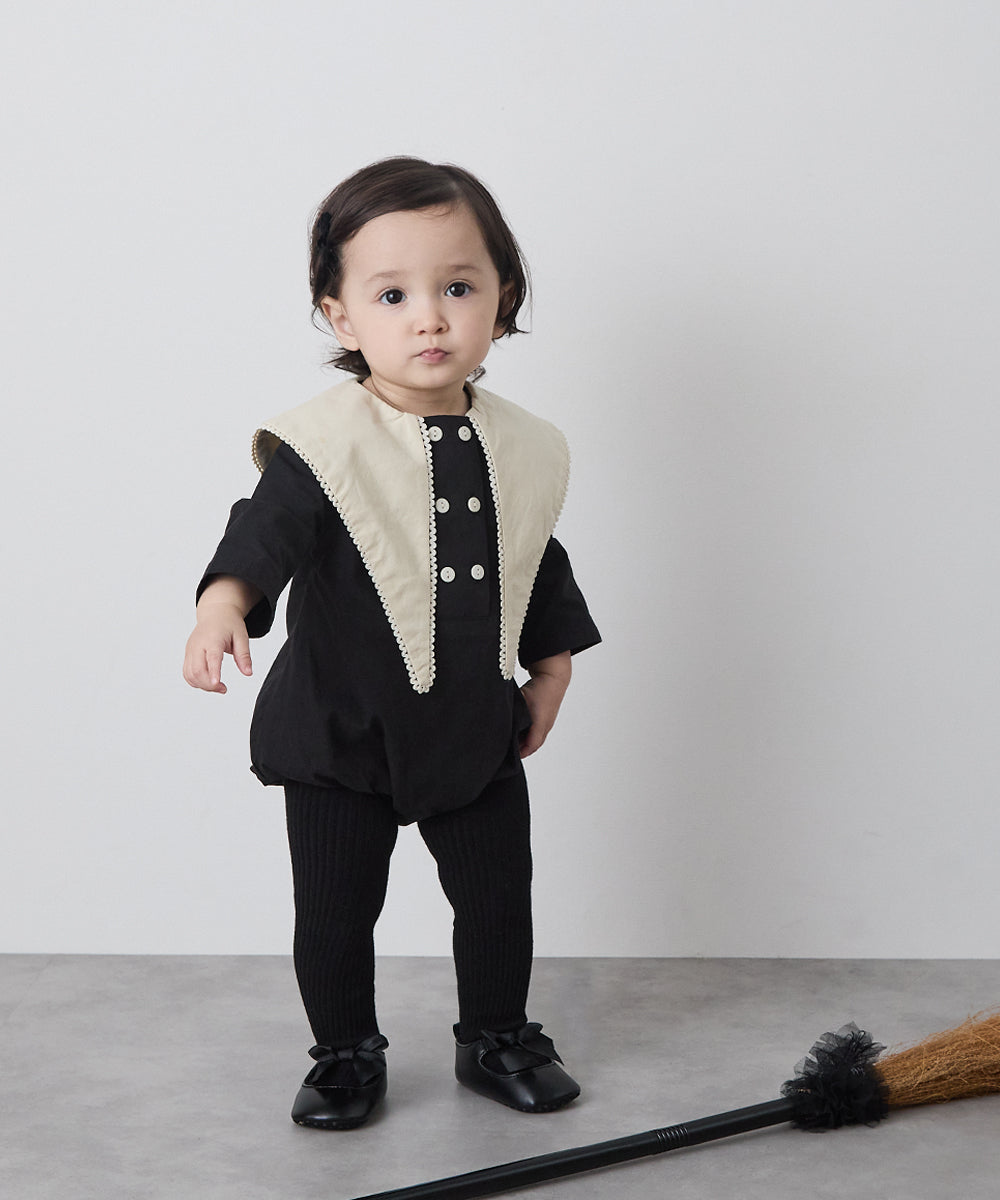 【リンクコーデ】配色ビックカラーベビーロンパース