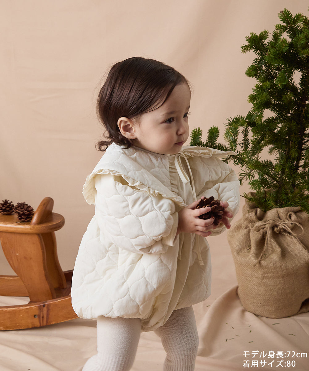 【リンクコーデ】キルティングベビーロンパース