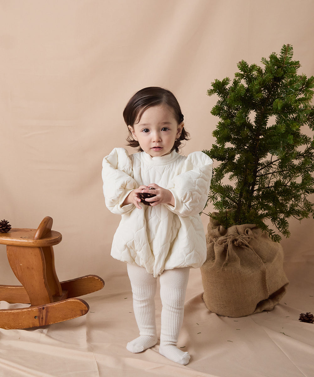 【リンクコーデ】キルティングベビーロンパース