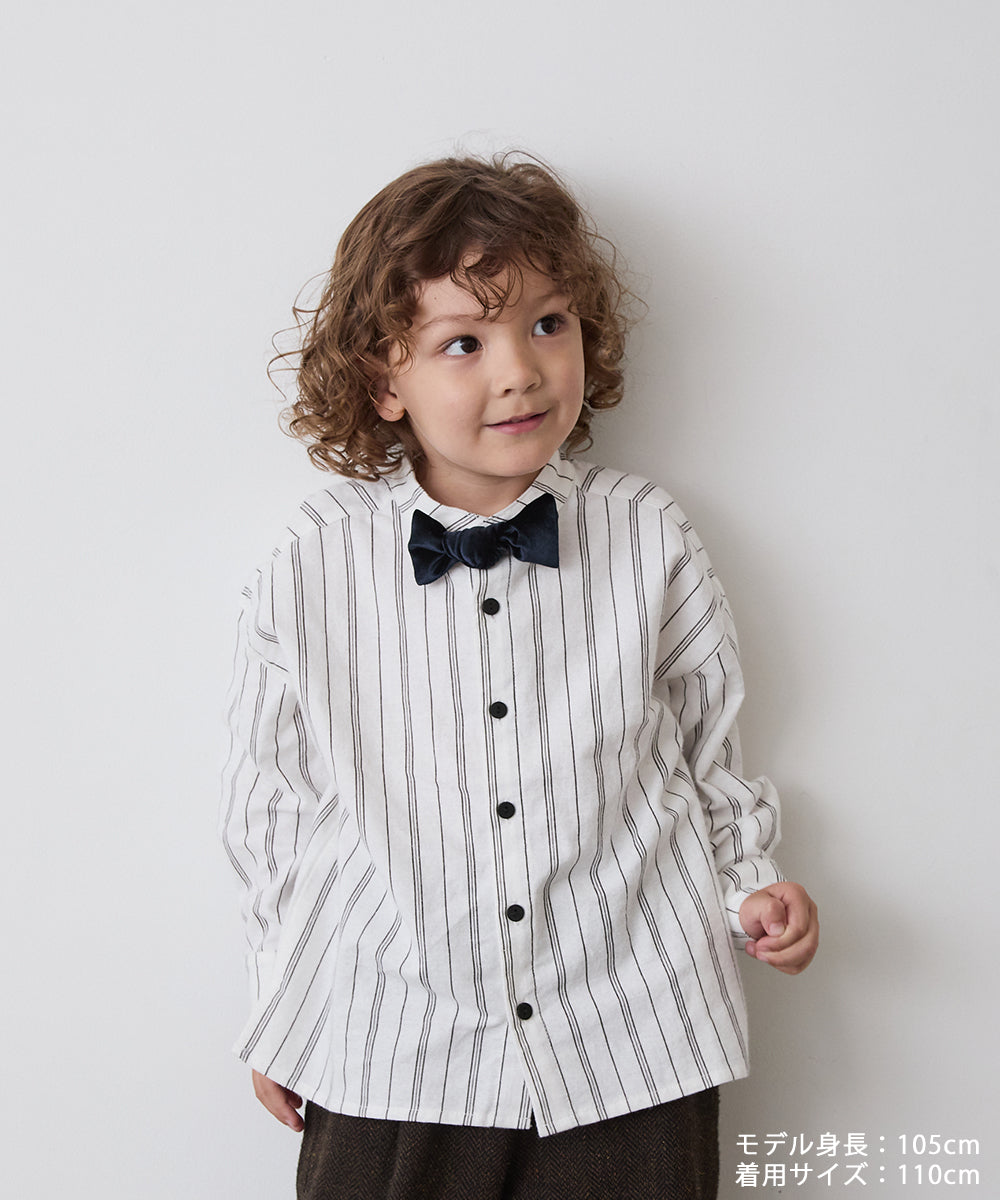 選べる2柄フランネルバンドカラーシャツ(ボタン取り外し対応)