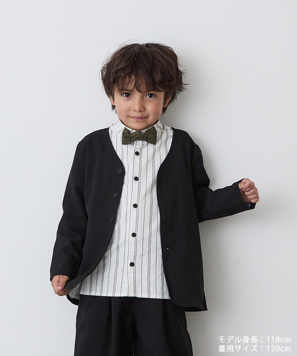 選べる2柄フランネルバンドカラーシャツ(ボタン取り外し対応)