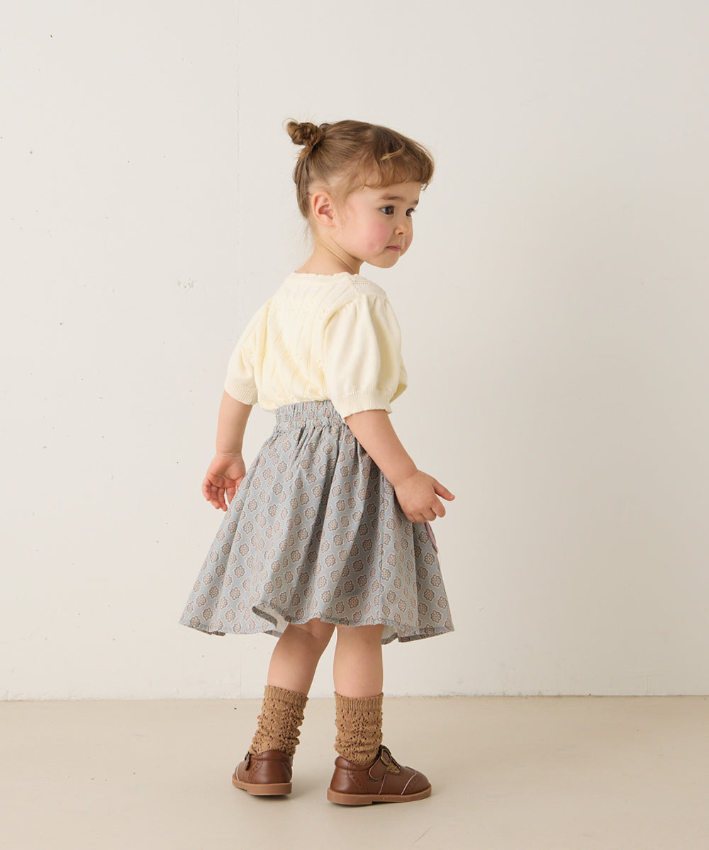 パイピングポケットエスニック柄スカート