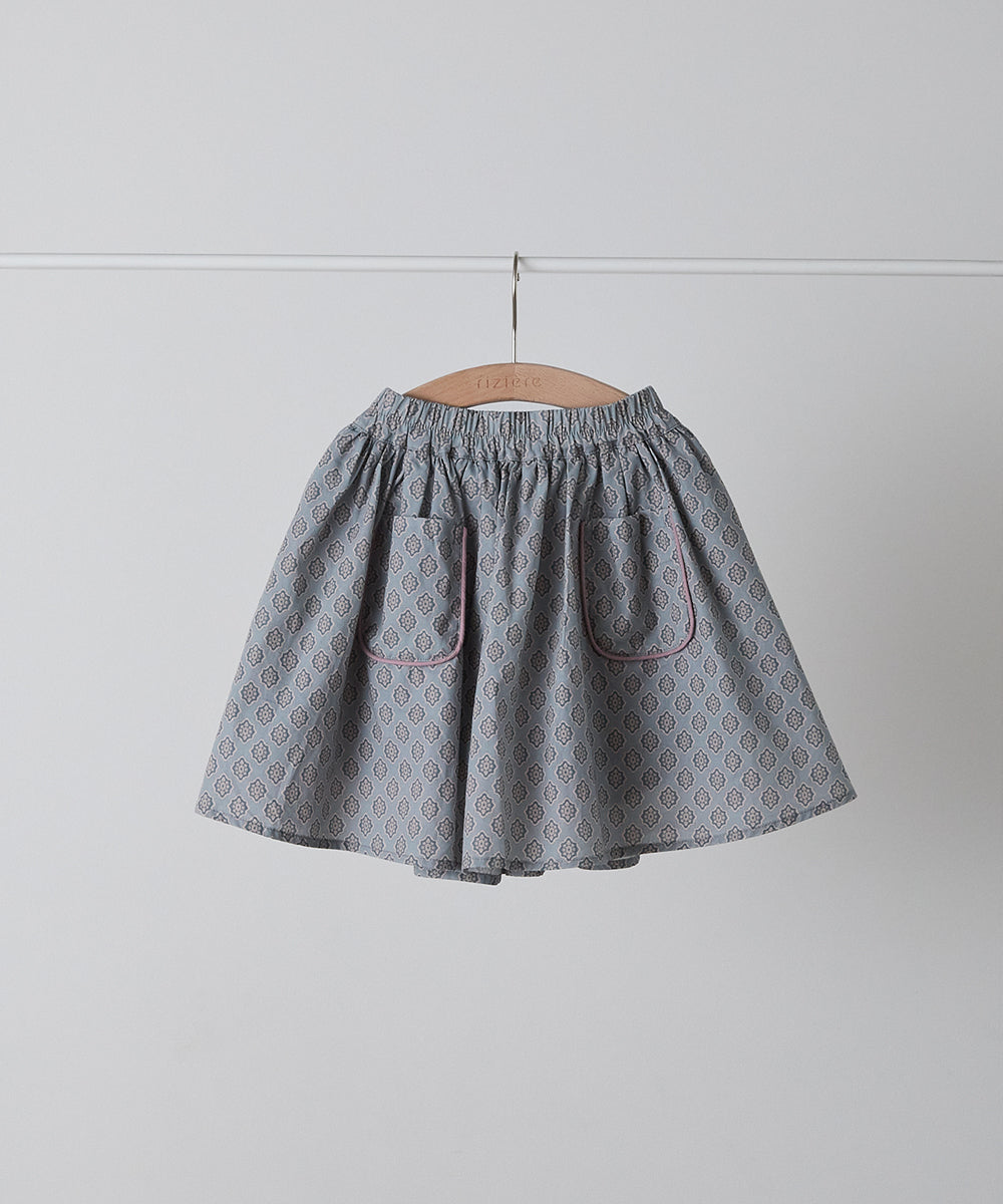 パイピングポケットエスニック柄スカート