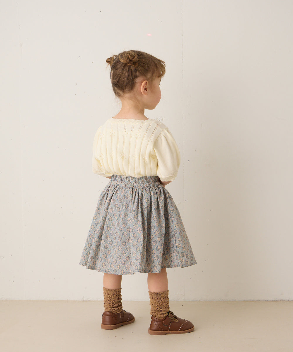 パイピングポケットエスニック柄スカート