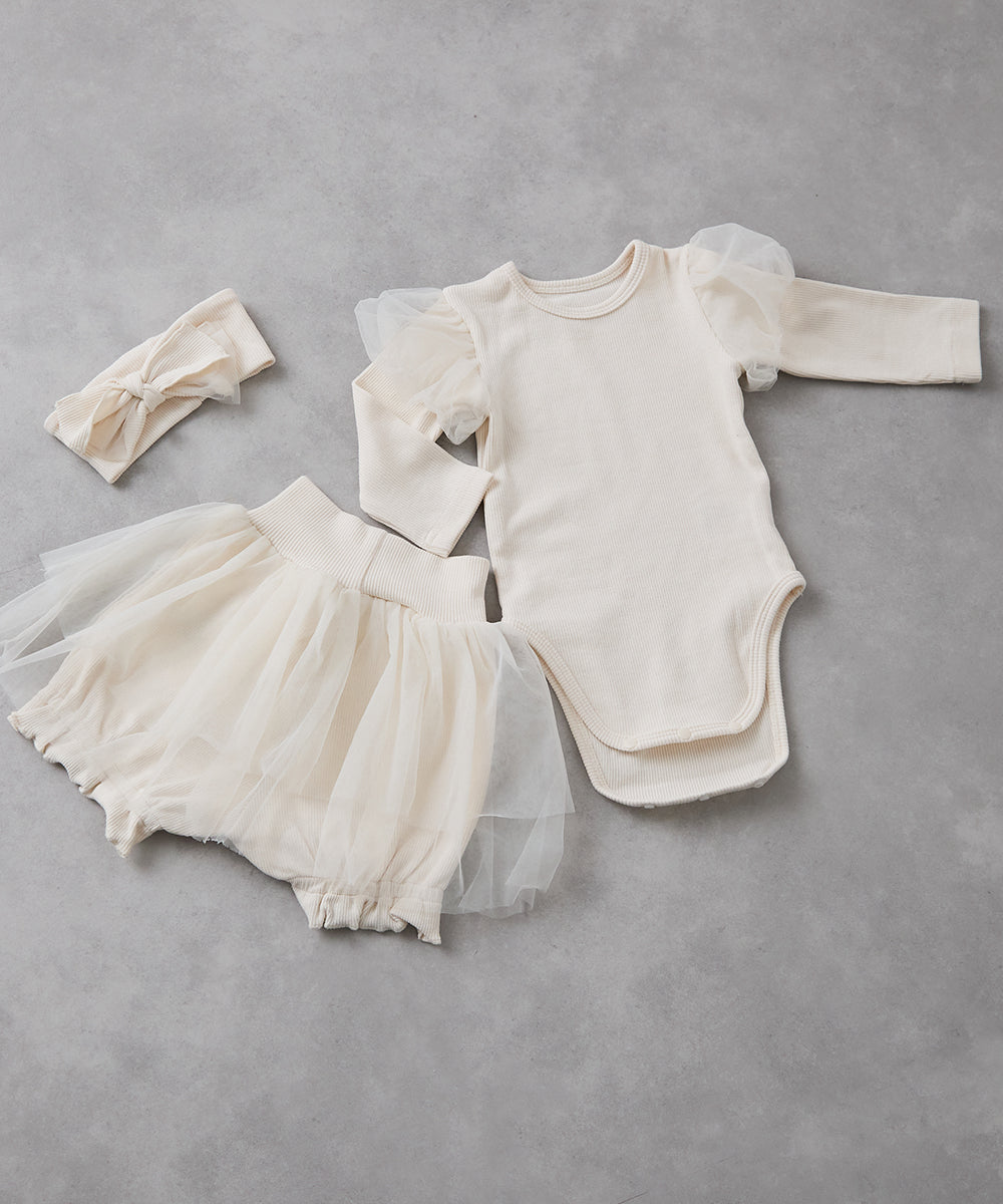 リブ&チュールベビー3点セット