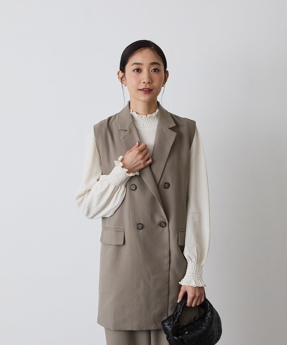 MOM:ダブルボタンテーラードベストセットアップ