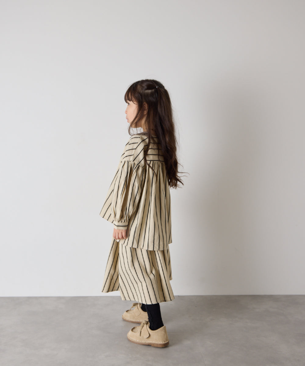 【リンクコーデ】ガールズランダムストライプセットアップ