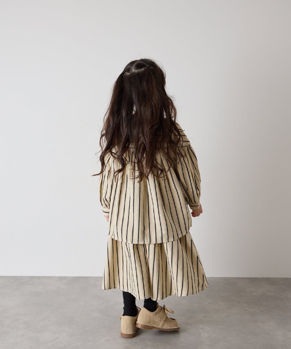 【リンクコーデ】ガールズランダムストライプセットアップ