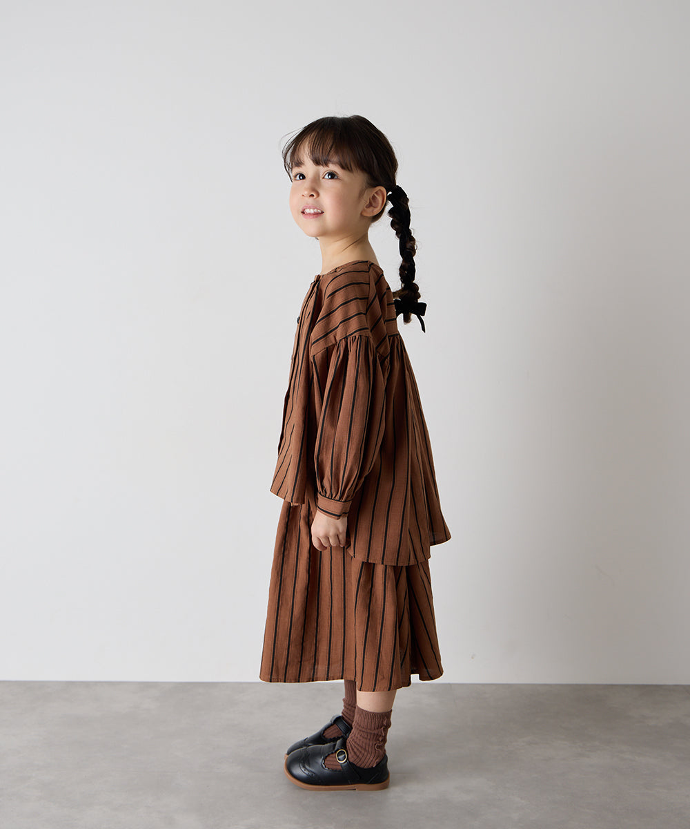 【リンクコーデ】ガールズランダムストライプセットアップ