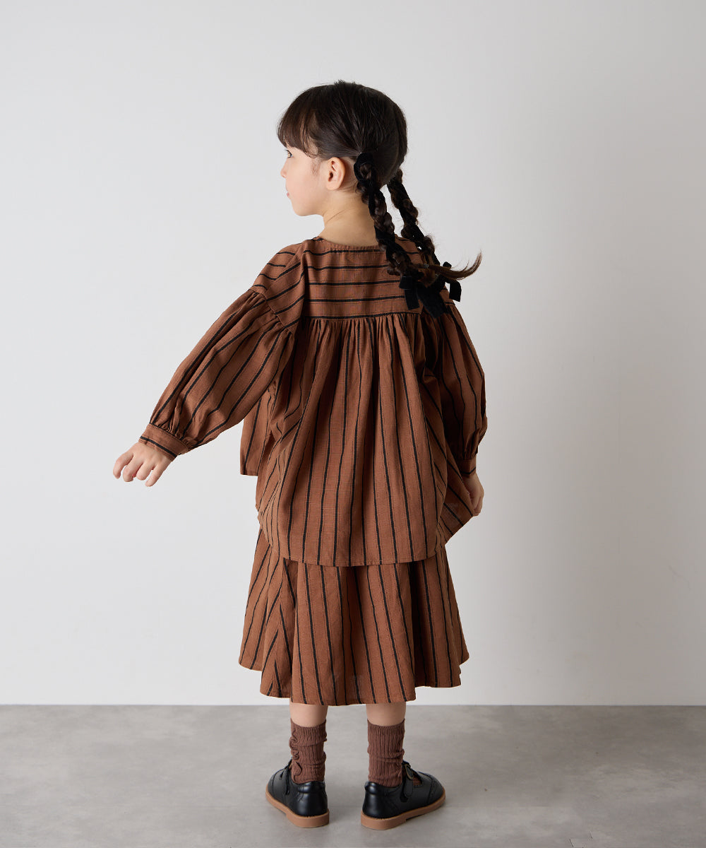 【リンクコーデ】ガールズランダムストライプセットアップ