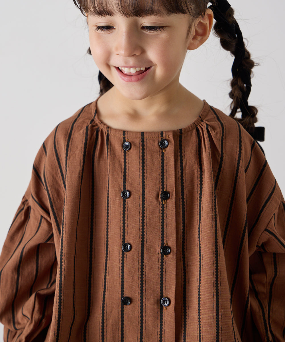 【リンクコーデ】ガールズランダムストライプセットアップ