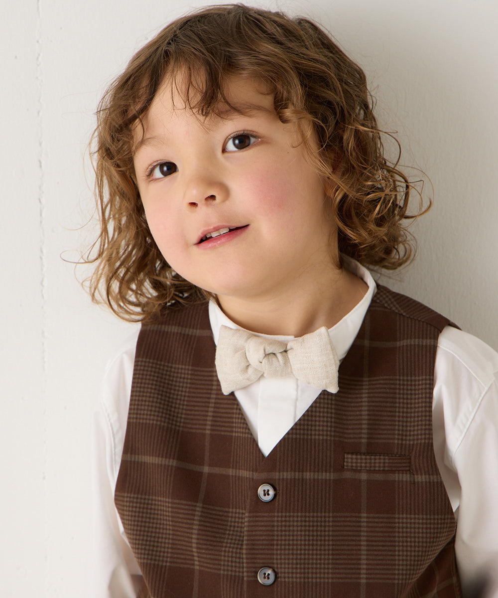 リネン蝶ネクタイ(ボタン取り外しシャツ対応)