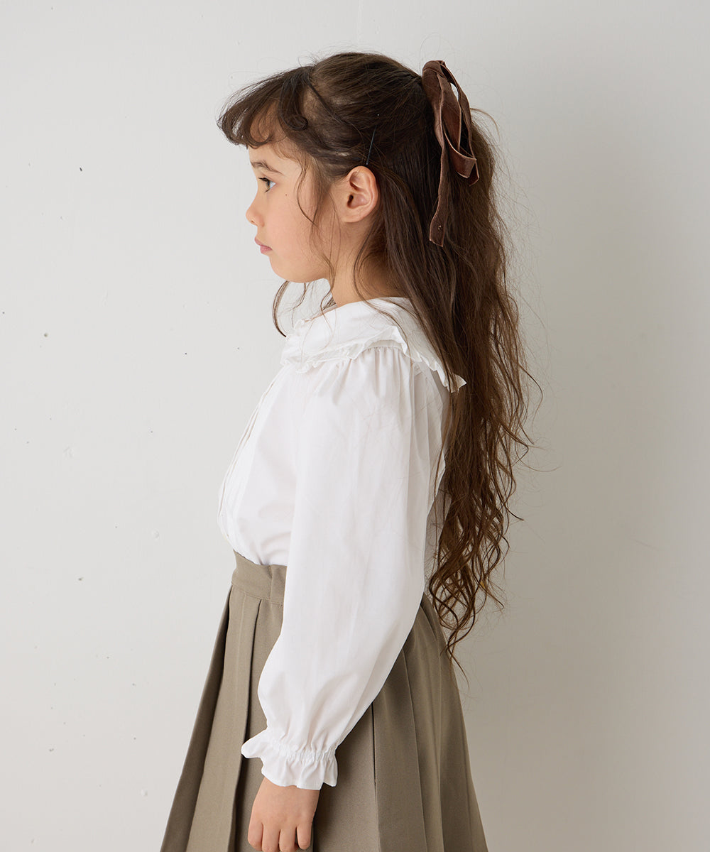 ピンタックフリルカラーブラウス