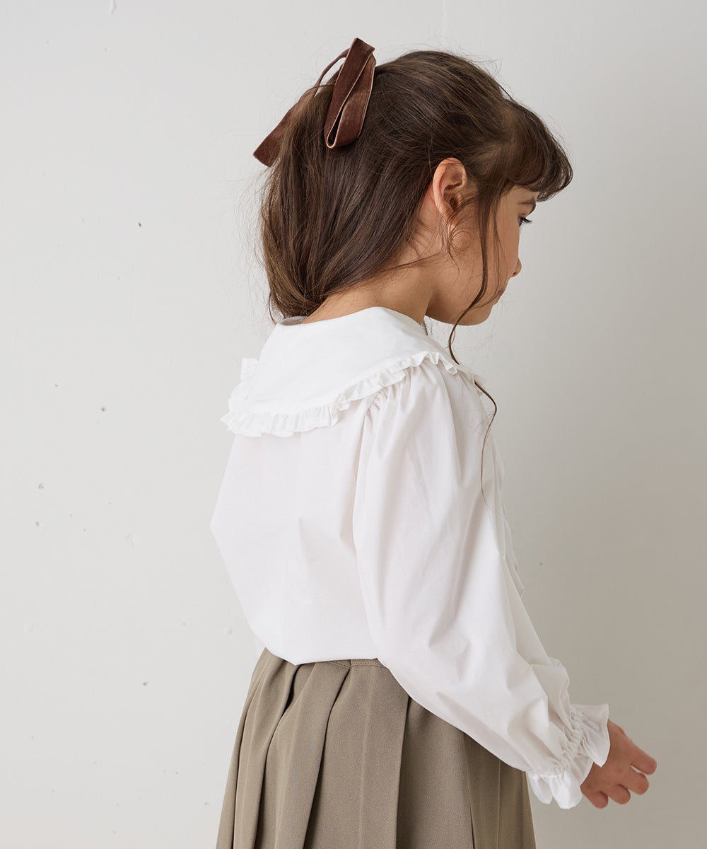 ピンタックフリルカラーブラウス