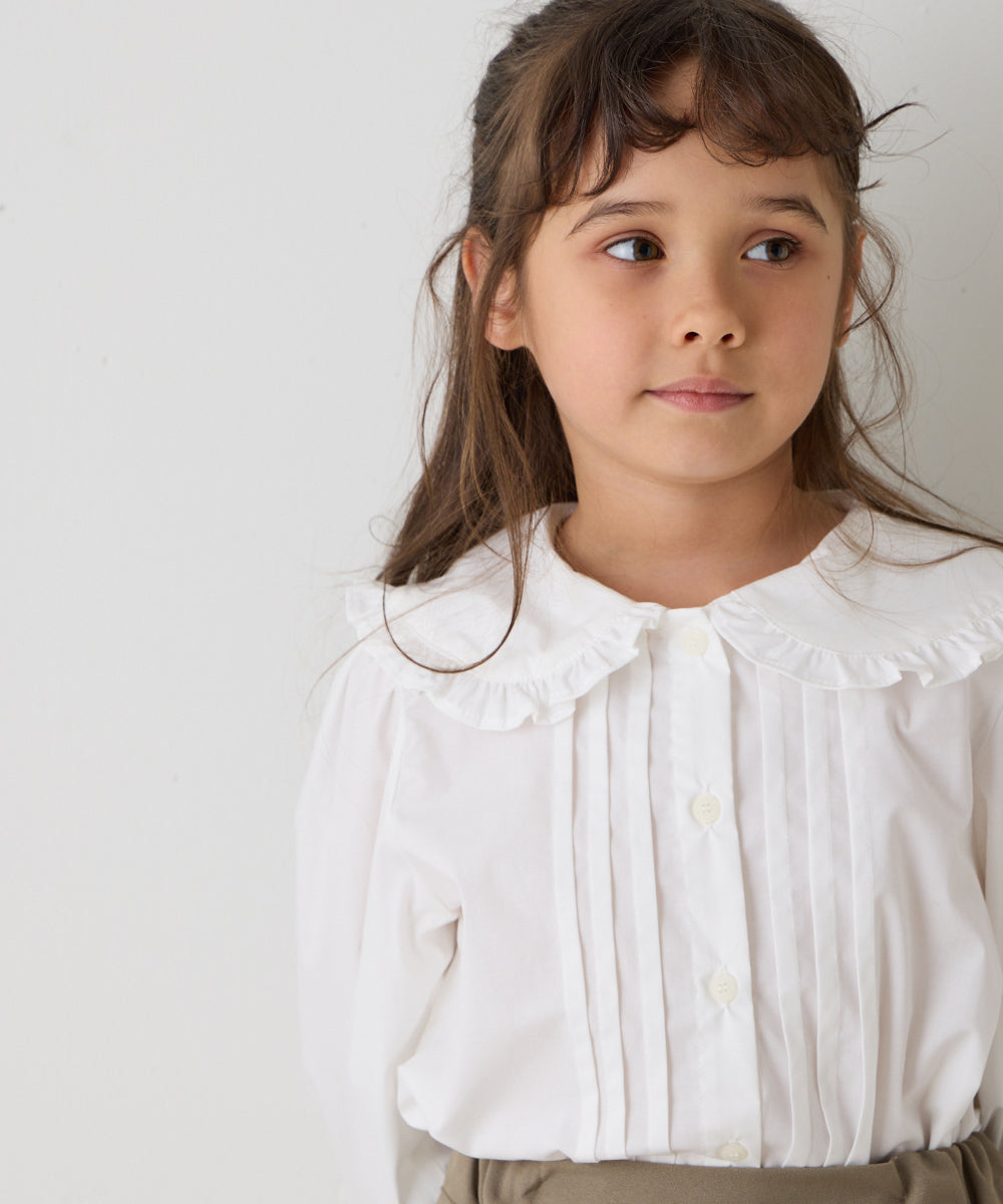 ピンタックフリルカラーブラウス