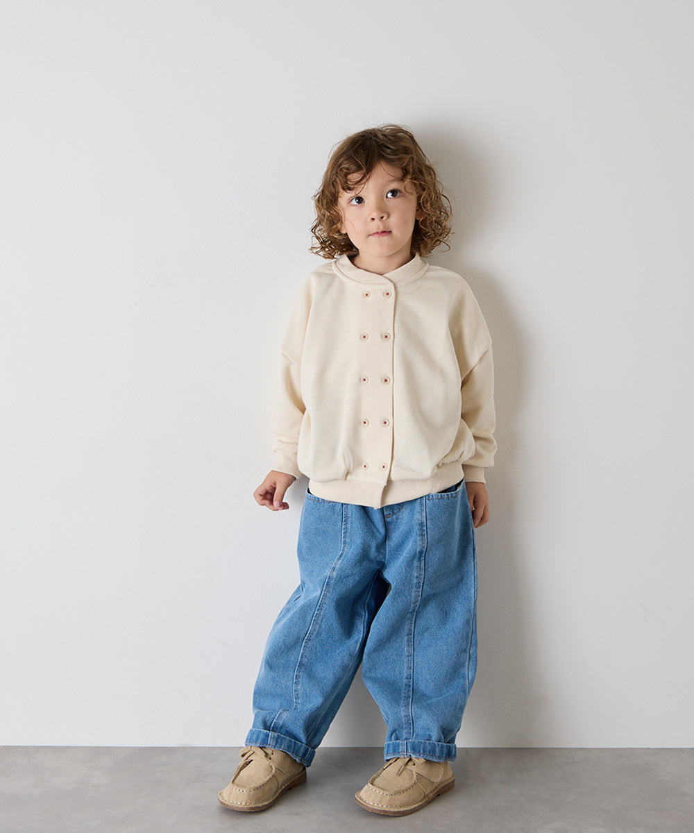 前後2way配色ボタン糸カーディガン