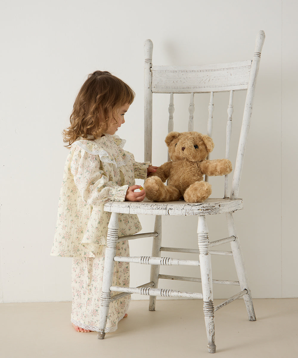 フラワープリントダブルガーゼセパレートルームウェア