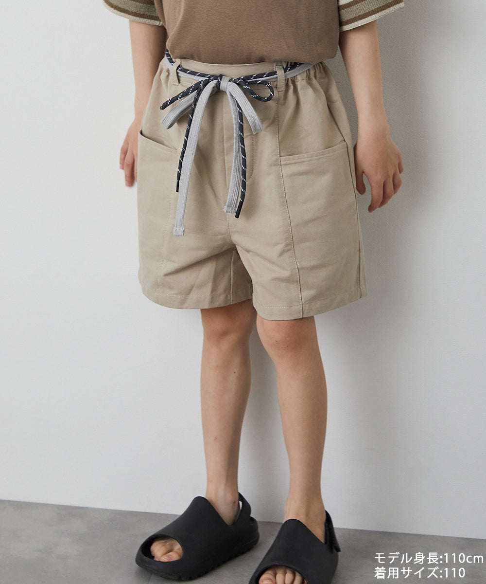 ドローストリング付きセンターシームショートパンツ