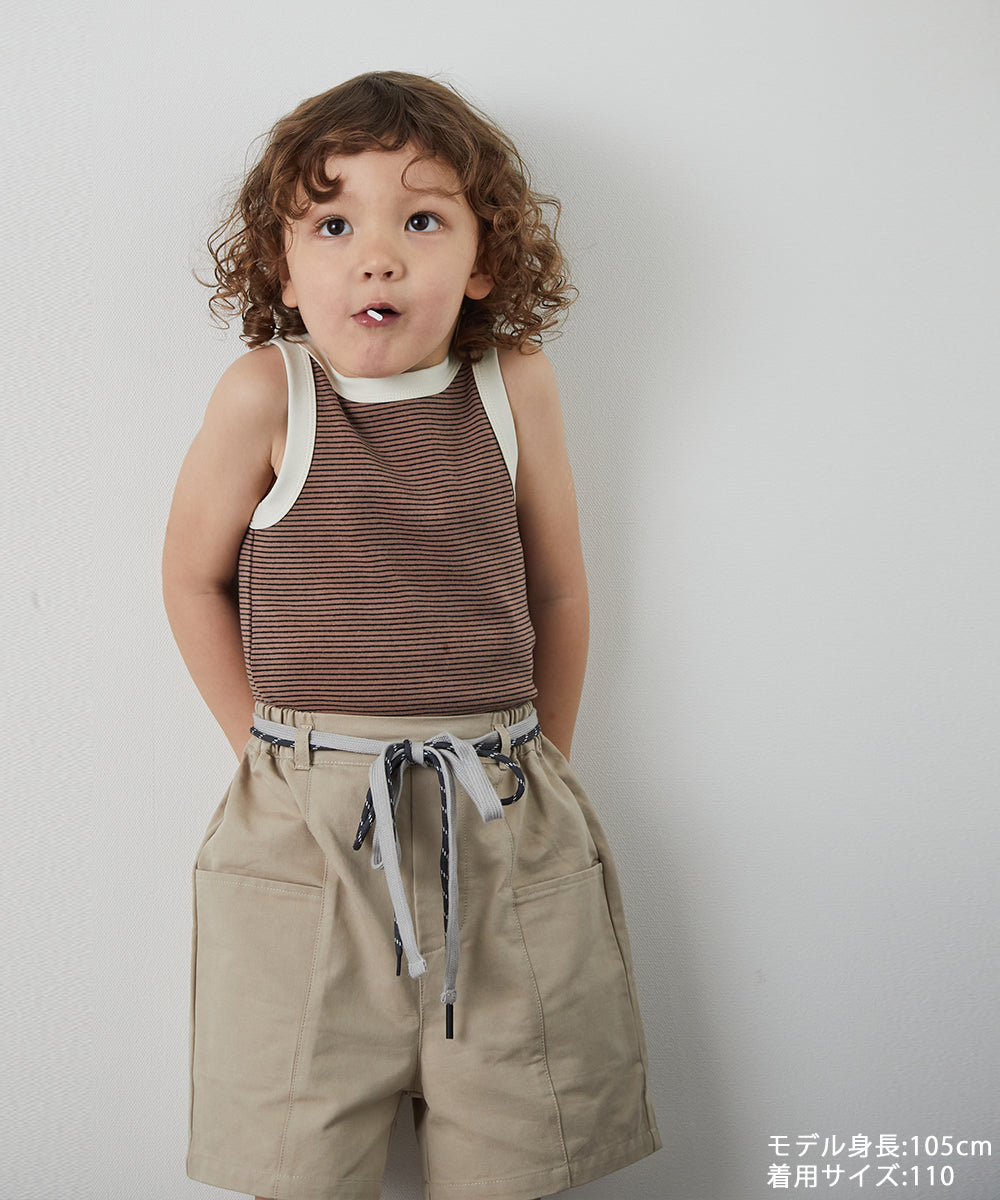 ドローストリング付きセンターシームショートパンツ